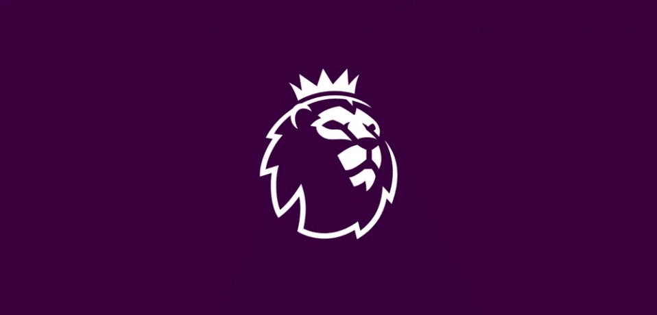 The official English Premier League logo centred on a solid purple background.